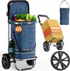 MONZANA® Chariot de courses bleu 56 litres 3en1 pliable Voir les images du produit 1
