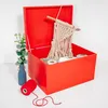 Creative Deco XXL Rode Houten Doos met Deksel Opbergdoos, Productafbeelding-voorbeeld 2