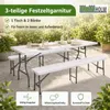 TRUTZHOLM Bierzeltgarnitur 3-teilig klappbar, 1 Tisch & 2 Produktbild-Vorschau 2