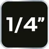 A black square with rounded corners containing the text "1/4" in white. Produktbild-Vorschau