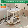 Beistelltisch mit Rollen und 2 Ebenen, moderner Sofatisch Produktbild-Vorschau 11