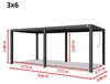 PRIMEYARD Pergola 3x6 m Aluminium Pfosten mit Lamellendach Produktbild-Vorschau 2