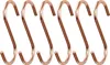 Five copper-colored S-hooks arranged horizontally against a white background. Produktbild-Vorschau