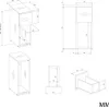 Technical drawings and dimensions of a nightstand. Anteprima dell’immagine prodotto