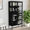 vidaXL Vitrine Schwarz 90x40x180 cm Stahl und Gehärtetes Produktbild-Vorschau 2