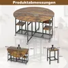 COSTWAY 3-delige eethoekset, inklapbare eettafel met 2 Productafbeelding-voorbeeld 3