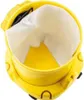 An interior view of a yellow vacuum cleaner with a white filter bag inside. Náhled obrázku produktu