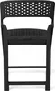 A black folding chair from a front view. Produktbild-Vorschau