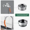 A collage showing a faucet sprayer extension hose and a metal adapter. Náhľad obrázku produktu