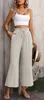 ASKSA Damen Leinenhose Sommer Hohe Taille Leichte Capri Produktbild-Vorschau 5