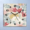 Wanduhr Echt-Glas-Küchenuhr Frühlingsblumen Quarz Lautlos Produktbild-Vorschau 1