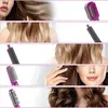 A collage of images showing a hair styling tool with various attachments and different hairstyles. Produktbild-Vorschau