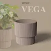 Luxe Vega Blumentopf rund taupe 36 cm mit Wasserauffang Produktbild-Vorschau 1