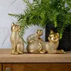 Figurka dekoracyjna kota HARIS złota 7x6x15 cm Podgląd zdjęcia produktu 4