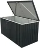 An open, dark gray metal storage box with a silver interior, shown against a white background. Produktbild-Vorschau