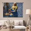 MuchoWow® Wandteppich Wandbehang Milchmädchen - Delfter Produktbild-Vorschau 5