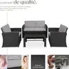 Salon bas de jardin LUCQUES 4 places - noir/gris Voir les images du produit 3