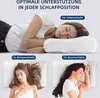 A collage showing a woman sleeping on a pillow, and then close-ups of women sleeping on pillows in different positions. Produktbild-Vorschau