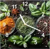 Wanduhr aus Glas mit Motiv Gewürze Und Kräuter- 30 x 30 cm Produktbild-Vorschau 1