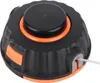 A close-up view of a black and orange trimmer head for a lawn trimmer. Podgląd zdjęcia produktu