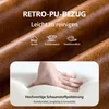 Bank met fluweel en kunstleer, gestoffeerde bank, make-up Productafbeelding-voorbeeld 4