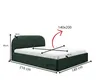 A diagram showing the dimensions of a dark green bed frame. Produktbild-Vorschau