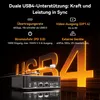 A mini PC with large, glowing orange 'USB4' text in the background. Produktbild-Vorschau