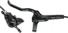 A black bicycle brake caliper and lever set against a white background. Produktbild-Vorschau