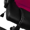A close-up view of a black and pink office chair. Produktbild-Vorschau