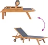 A wooden sun lounger shown in two configurations: folded and unfolded. Produktbild-Vorschau