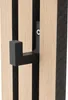Close-up of a black hook attached to a wooden slatted panel. Produktbild-Vorschau