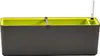 A rectangular planter box with a green interior and a gray exterior, shown against a white background. It has a water level indicator on the right side. Náhled obrázku produktu