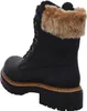 A black boot with brown fur trim. Anteprima dell’immagine prodotto