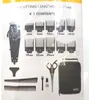 The image shows the contents of a Wahl hair clipper kit, including the clipper, various attachments, combs, scissors, and a storage case. Podgląd zdjęcia produktu