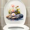 GKA WC Deckel Aufkleber rosa Lotusblumen auf Steinen Produktbild-Vorschau 2