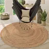 Tapis rond pour salon en jute, motif bohème ethnique, Voir les images du produit 7