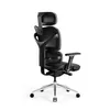 A black ergonomic office chair on a white background, shown from a side-angle. Anteprima dell’immagine prodotto