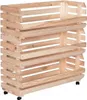 STOLMAK Cassetta Porta Verdura In Legno Con Ruote 77x79x30 Anteprima dell’immagine prodotto 5