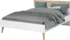 Lit adulte - AALBORG - 140 x 190 cm - Blanc / Chêne - Voir les images du produit 10