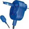 A blue electrical adapter with a float switch. Produktbild-Vorschau