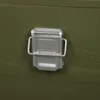 A close-up of a metal latch on a green storage box. Podgląd zdjęcia produktu