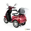 A red three-wheeled electric scooter is shown from a rear-side angle against a white background. Produktbild-Vorschau