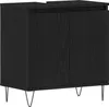 Möbel Waschbeckenunterschrank Schwarz Eiche 58x33x60 cm Produktbild-Vorschau 2