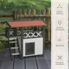 PawHut Katzenhaus mit Asphaltdach, 2-stöckig, Katzenhütte Produktbild-Vorschau 6