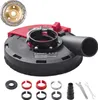 A dust shroud for an angle grinder and a diamond grinding cup are displayed with various accessories. Voir les images du produit