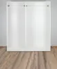 An empty white wardrobe with two compartments and a hanging rod in each. Produktbild-Vorschau