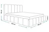 A line drawing of a bed with dimensions indicated. Náhled obrázku produktu