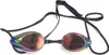 A pair of swimming goggles with iridescent lenses and black straps, isolated on a white background. Anteprima dell’immagine prodotto