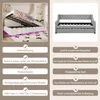A split image showing a white bed with LED lights and a grey daybed, with feature comparisons below. Podgląd zdjęcia produktu