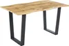 Esstisch Baumkante Holz Wildeiche-Optik 140 x 80 V-Gestell Produktbild-Vorschau 1